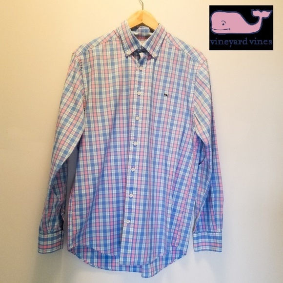 Vinyard Vines Other - VINYARD VINES Mens Blue/Pink Plaid Button Down Shi